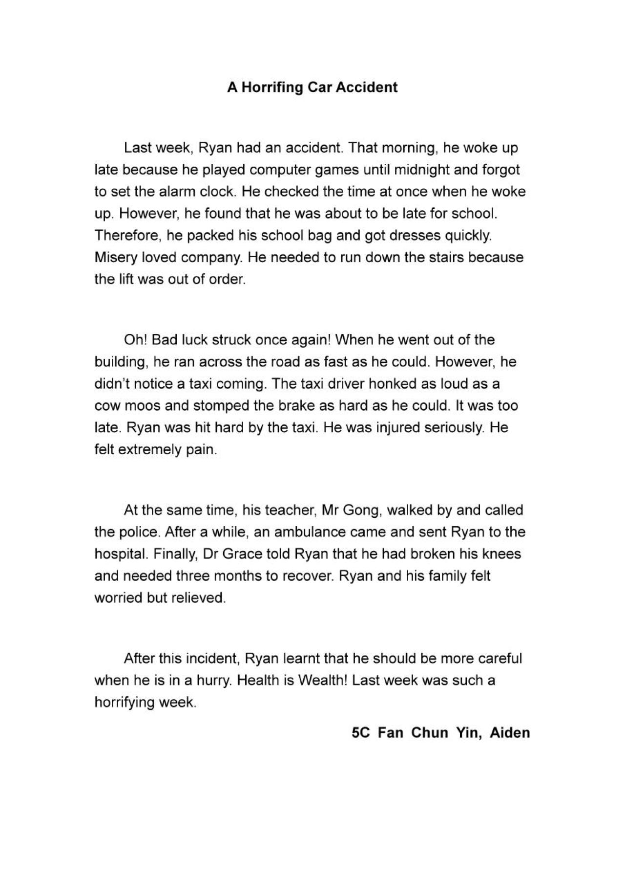5C Fan Chun Yin A horrifing car accident