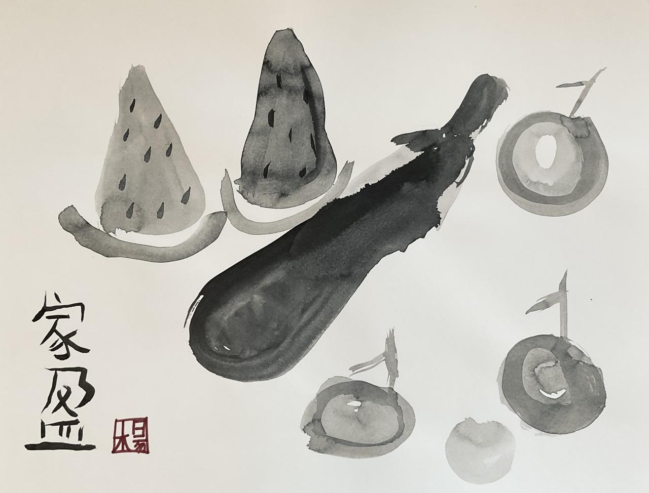 4C_楊家盈 水墨蔬果