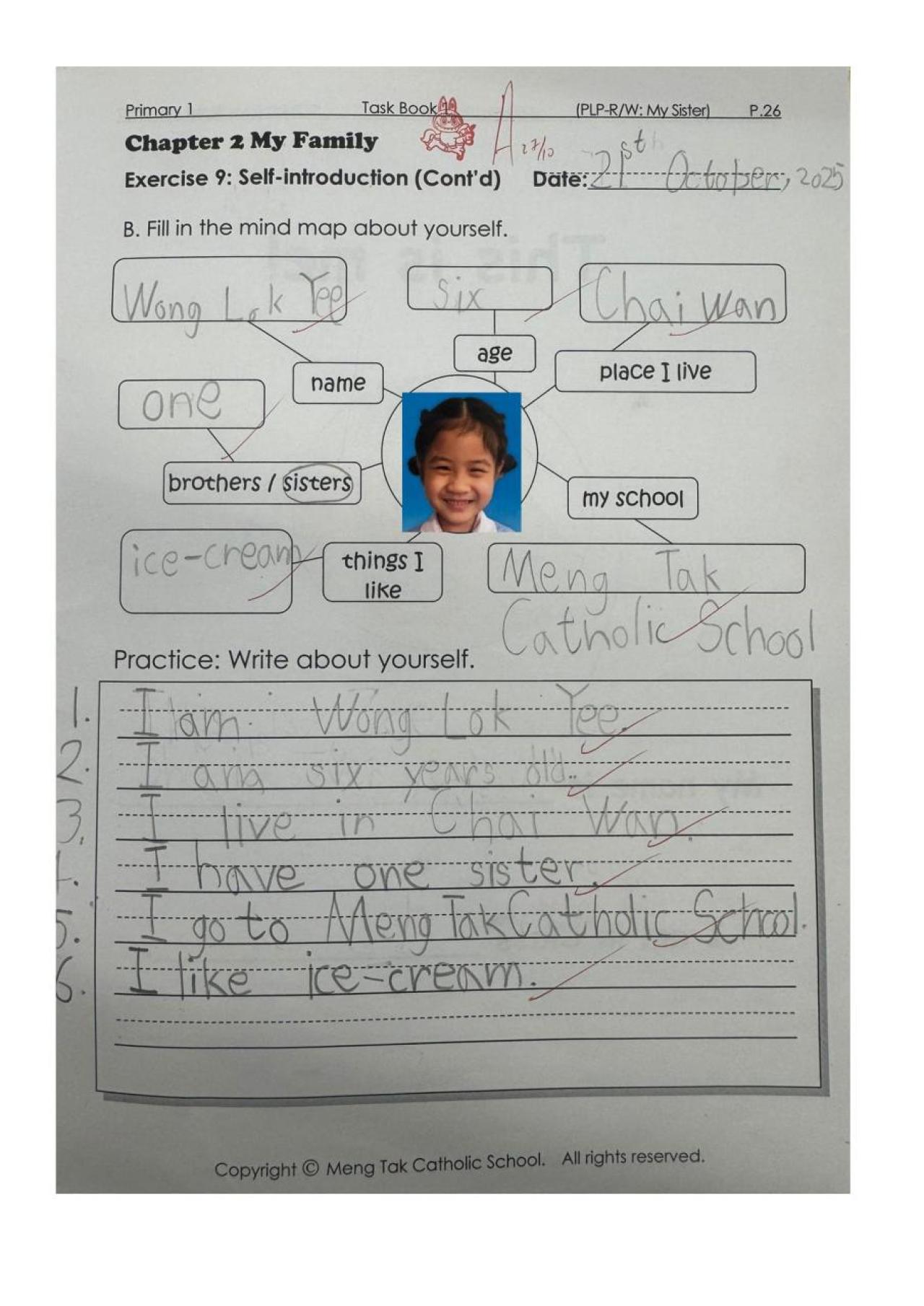 1C Wong Lok Yee Self introduction