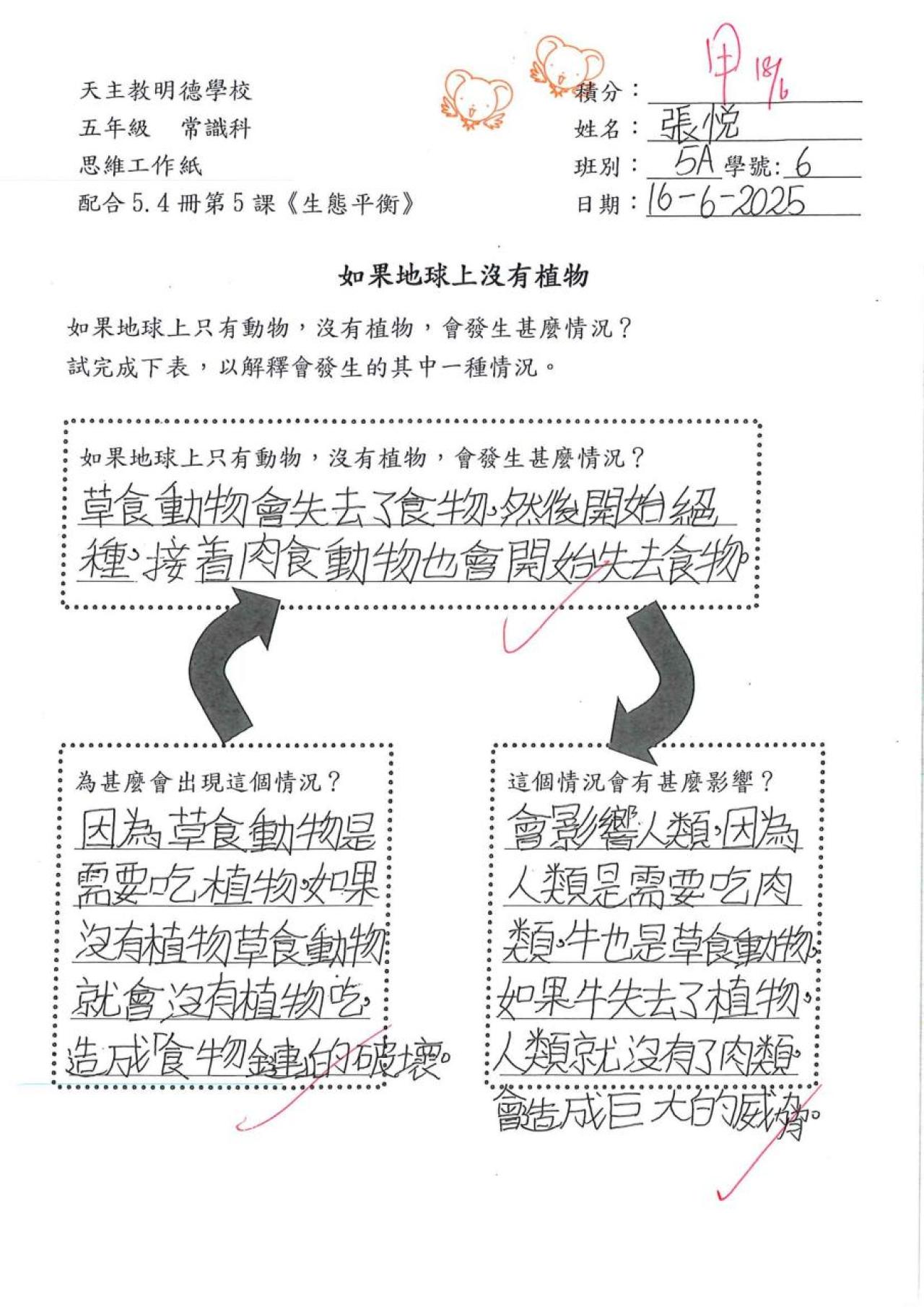 5A 張悅 生態平衡